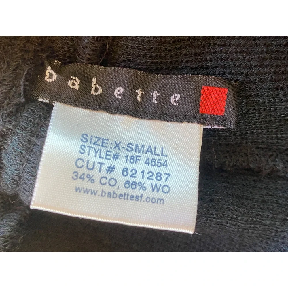 BABETTE SF Unique Wool Cotton Lace Skirt - Tiered Art to Wear Black / Green XS
